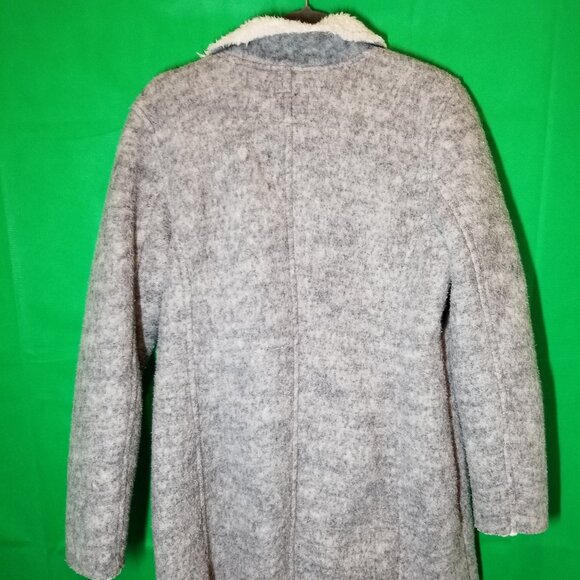 Old Navy SF Peacoat Wool Blend Sherpa Lined Women Medium Cold Weather Fleeced - Picture 3 of 7